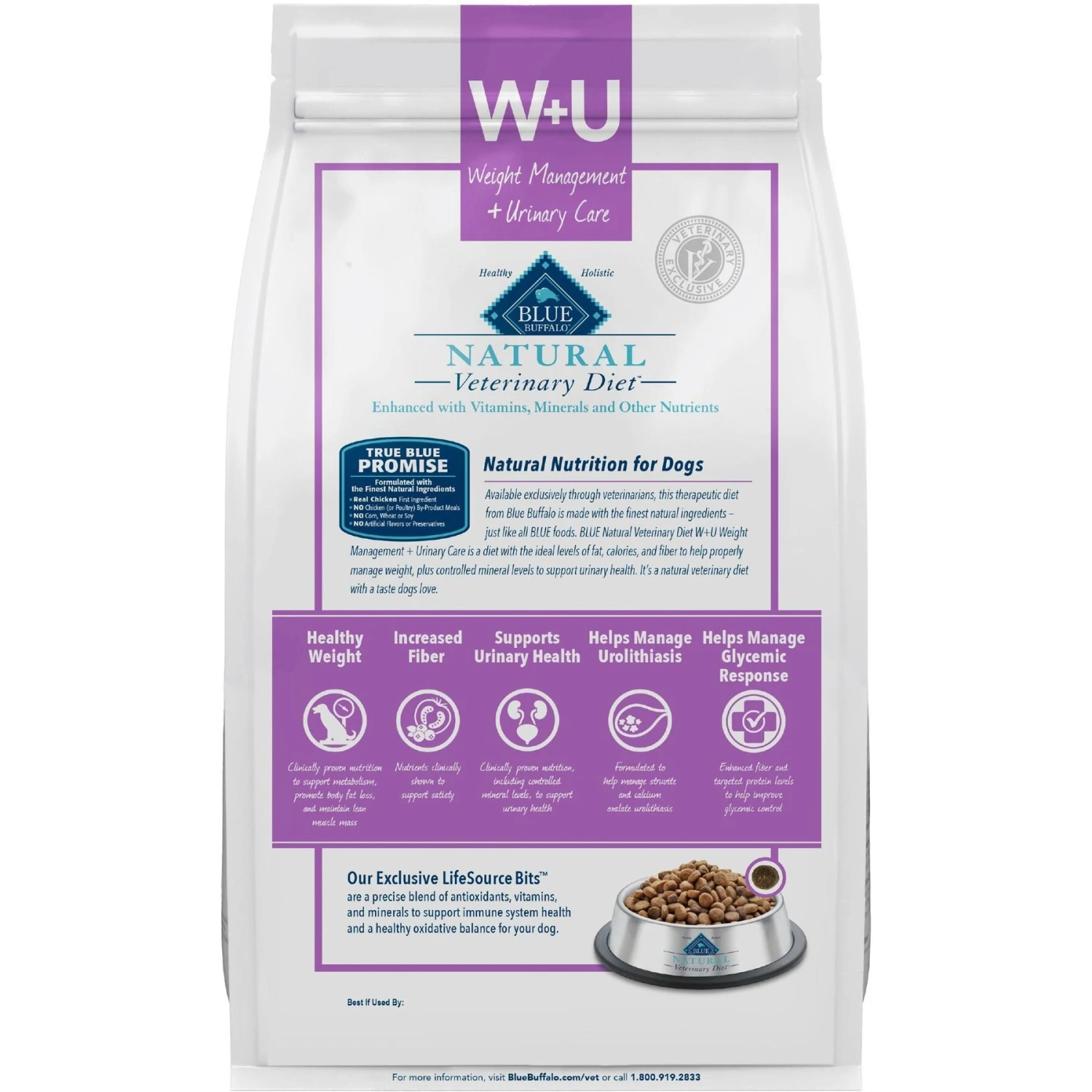 Blue Buffalo Natural Veterinary Diet W+U Weight Management + Urinary Care Dry Dog Food 4 Blue Buffalo Natural Veterinary Diet W+U Weight Management + Urinary Care Dry Dog Food - Image 2