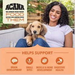 ACANA Wholesome Grains Real Chicken Eggs & Turkey Dry Puppy Food, 22.5-lb Bag 15 ACANA Wholesome Grains Real Chicken Eggs & Turkey Dry Puppy Food, 22.5-lb Bag -Cozy Paws 822678 PT4. AC SS1800 V1696276651