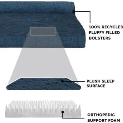 FurHaven Plush Fur & Almond Print Orthopedic Deluxe L-Chaise Sofa Cat & Dog Bed -Cozy Paws 824582 PT5. AC SS1800 V1703798160