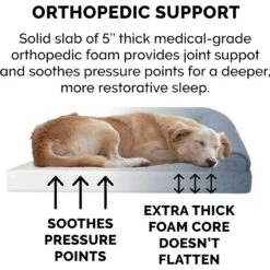 FurHaven Plush Fur & Almond Print Orthopedic Deluxe L-Chaise Sofa Cat & Dog Bed -Cozy Paws 824582 PT6. AC SS1800 V1703798159