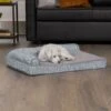FurHaven Plush Fur & Almond Print Memory Foam Top Deluxe L-Chaise Sofa Cat & Dog Bed -Cozy Paws 824686 MAIN. AC SS1800 V1703798353