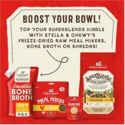 Stella & Chewy's SuperBlends Raw Coated Wholesome Grains Cage-Free Chicken & Duck Recipe With Superfoods Dry Dog Food -Cozy Paws 825846 PT4. AC SS1800 V1683565927
