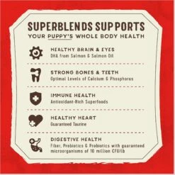 Stella & Chewy's SuperBlends Raw Blend Wholesome Grains Puppy Cage-Free Chicken & Wild Caught Salmon Recipe With Superfoods Dry Dog Food -Cozy Paws 825926 PT7. AC SS1800 V1683565385