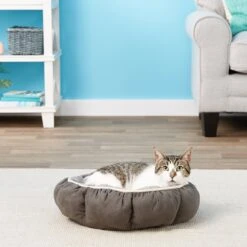 Aspen Pet Round Puffy Bolster Cat & Dog Bed, Color Varies -Cozy Paws 83873 PT5. AC SS1800 V1542229191