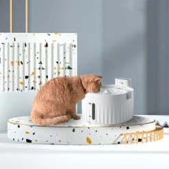 Hanamya Automatic Dog & Cat Water Fountain, White -Cozy Paws 838862 PT2. AC SS1800 V1682371052