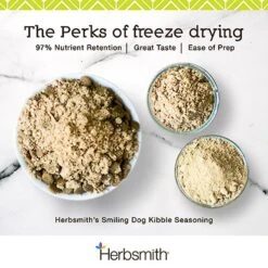 Herbsmith Smiling Dog Kibble Seasoning Freeze-Dried Chicken With Apples & Spinach Dog Food Topper -Cozy Paws 84498 PT4. AC SS1800 V1628800592