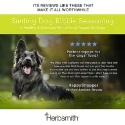 Herbsmith Smiling Dog Kibble Seasoning Freeze-Dried Chicken With Apples & Spinach Dog Food Topper -Cozy Paws 84498 PT7. AC SS1800 V1628800584