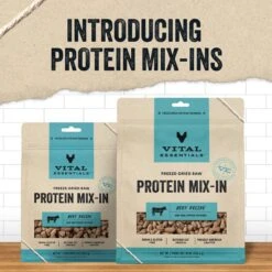 Vital Essentials Protein Mix-In Beef Recipe Mini Nibs Grain-Free Freeze-Dried Raw Dog Food Topper -Cozy Paws 846150 PT2. AC SS1800 V1685992152