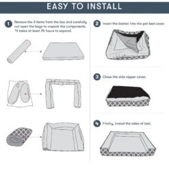 Friends Forever Harper Orthopedic Couch Bolster Sofa With Removable Cover Cat & Dog Bed, Grey -Cozy Paws 851342 PT7. AC SS1800 V1683835872