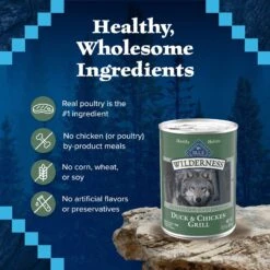 Blue Buffalo Wilderness Duck & Chicken Grill Grain-Free Canned Dog Food -Cozy Paws 85742 PT5. AC SS1800 V1604366511