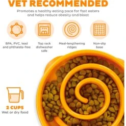 Outward Hound Fun Feeder Interactive Dog Bowl, Orange -Cozy Paws 85929 PT2. AC SS1800 V1694286770