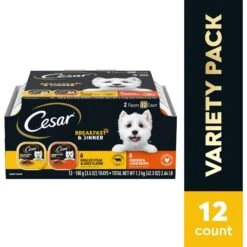 Cesar Classic Loaf In Sauce Breakfast & Dinner Mealtime Variety Pack Grain-Free Small Breed Adult Wet Dog Food Trays -Cozy Paws 86454 PT2. AC SS1800 V1695655698