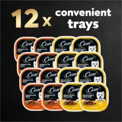 Cesar Classic Loaf In Sauce Breakfast & Dinner Mealtime Variety Pack Grain-Free Small Breed Adult Wet Dog Food Trays -Cozy Paws 86454 PT8. AC SS1800 V1695666360