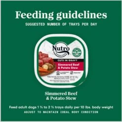 Nutro Grain-Free Simmered Beef & Potato Stew Cuts In Gravy Adult Wet Dog Food Trays -Cozy Paws 86740 PT6. AC SS1800 V1691423157