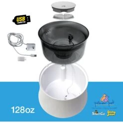 Pioneer Pet Vortex Elevated Drinking Dog Fountain, Gray, Medium -Cozy Paws 873118 PT4. AC SS1800 V1686338418