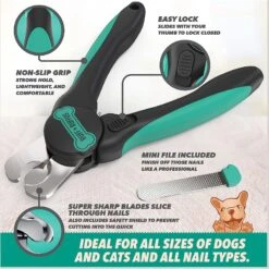 Ruff 'N Ruffus 3-Piece Essential Grooming Kit For Dogs & Cats, Aqua -Cozy Paws 878406 PT2. AC SS1800 V1688073650