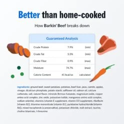 PetPlate Human Grade Barkin' Beef Entree Dog Food -Cozy Paws 878494 PT3. AC SS1800 V1688415398