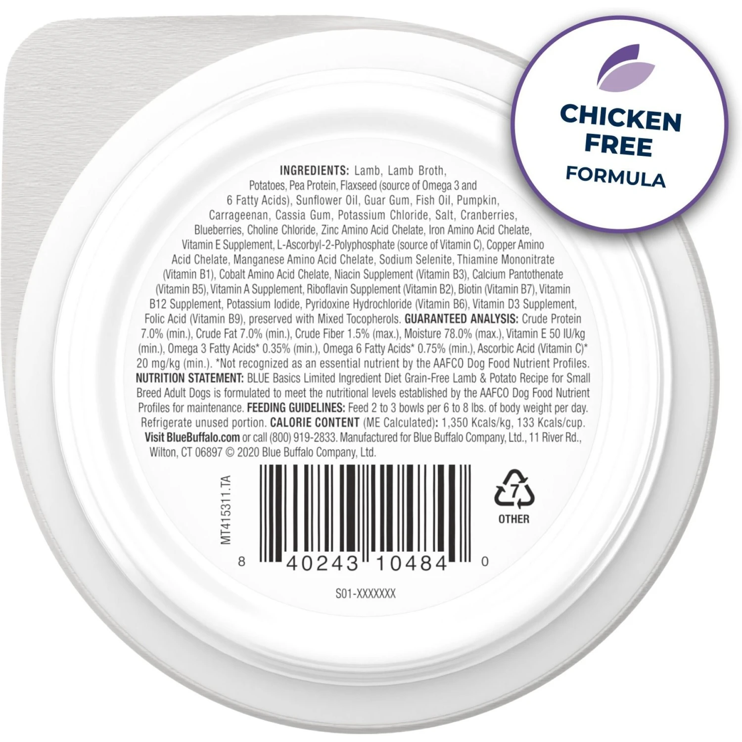 Blue Buffalo Basics Skin & Stomach Care Grain-Free Lamb & Potato Small Breed Adult Wet Dog Food 4 Blue Buffalo Basics Skin & Stomach Care Grain-Free Lamb & Potato Small Breed Adult Wet Dog Food - Image 2