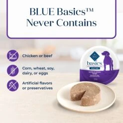 Blue Buffalo Basics Skin & Stomach Care Grain-Free Turkey & Potato Small Breed Adult Wet Dog Food -Cozy Paws 88199 PT5. AC SS1800 V1646273498