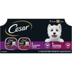 Cesar Classic Loaf In Sauce Filet Mignon & Porterhouse Steak Flavors Variety Pack Grain-Free Small Breed Adult Wet Dog Food Trays & Cesar Simply Crafted Chicken, Duck, Purple Potatoes, Pumpkin, Green Beans & Brown Rice & Chicken, Carrots, Barley & Spinach Variety Pack Adult Wet Dog Food Meal Topper -Cozy Paws 882838 PT1. AC SS1800 V1686162482