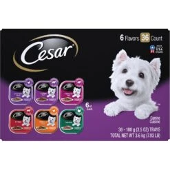 Cesar Classic Loaf In Sauce Variety Pack Grain-Free Small Breed Adult Wet Dog Food Trays & Cesar Simply Crafted Chicken, Duck, Purple Potatoes, Pumpkin, Green Beans & Brown Rice & Chicken, Carrots, Barley & Spinach Variety Pack Adult Wet Dog Food Meal Topper -Cozy Paws 882846 PT1. AC SS1800 V1686162485