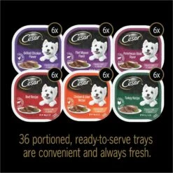 Cesar Classic Loaf In Sauce Variety Pack Grain-Free Small Breed Adult Wet Dog Food Trays & Cesar Simply Crafted Chicken, Duck, Purple Potatoes, Pumpkin, Green Beans & Brown Rice & Chicken, Carrots, Barley & Spinach Variety Pack Adult Wet Dog Food Meal Topper -Cozy Paws 882846 PT2. AC SS1800 V1686162607