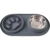 Pounce + Fetch Silicone Double Bowl Slow Feeder, 10-oz, Grey -Cozy Paws 883294 MAIN. AC SS1800 V1686244559