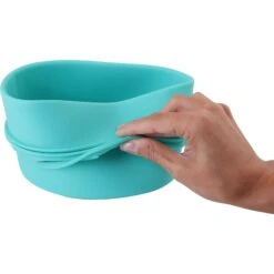 Pounce + Fetch Heavy Duty Silicone Travel Bag Bowl, Aqua, 4-cup -Cozy Paws 883310 PT3. AC SS1800 V1689256514