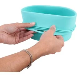Pounce + Fetch Heavy Duty Silicone Travel Bag Bowl, Aqua, 4-cup -Cozy Paws 883310 PT5. AC SS1800 V1689256519