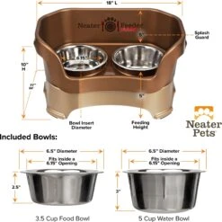 Neater Pets Neater Feeder Deluxe Elevated & Mess-Proof Dog Bowls, Bronze -Cozy Paws 89627 PT2. AC SS1800 V1672862697