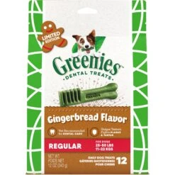 Greenies Gingerbread Flavor Regular Dental Dog Treats, 12 Count