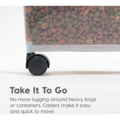 IRIS USA WeatherPro Airtight Dog, Cat, Bird & Small-Pet Food Storage Bin Container With Attachable Casters -Cozy Paws 901870 PT3. AC SS1800 V1688154685