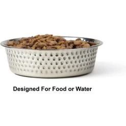 PetRageous Designs Crete Hammered Stainless Steel Dog & Cat Bowl -Cozy Paws 902294 PT3. AC SS1800 V1689889828