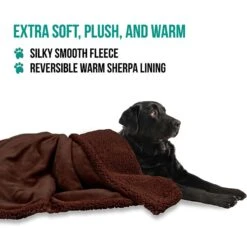 PetAmi Sherpa Dog & Cat Reversible Blanket -Cozy Paws 902782 PT1. AC SS1800 V1687815683