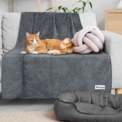 PetAmi Sherpa Fleece Waterproof Waffle Cat & Dog Blanket -Cozy Paws 903958 PT5. AC SS1800 V1688156834