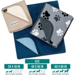 PetAmi Reversible Fleece Waterproof Cat & Dog Blanket -Cozy Paws 904070 PT6. AC SS1800 V1688157178