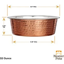Neater Pets Brands Decorative Hammered Dog & Cat Bowl -Cozy Paws 909350 PT5. AC SS1800 V1688580487