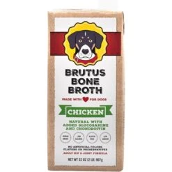 Brutus Broth Bone Broth Beef Flavor Hip & Joint Human-Grade Dog Food Topper, 32-oz Box & Brutus Broth Bone Broth Chicken Flavor Hip & Joint Human-Grade Dog Food Topper, 32-oz Box -Cozy Paws 916422 PT5. AC SS1800 V1689882181