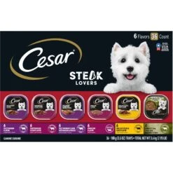 Cesar Home Delights & Classic Loaf In Sauce Variety Pack Small Breed Adult Wet Dog Food Trays & Cesar Steak Lovers Variety Pack Small Breed Adult Wet Dog Food Trays -Cozy Paws 916550 PT5. AC SS1800 V1689883438