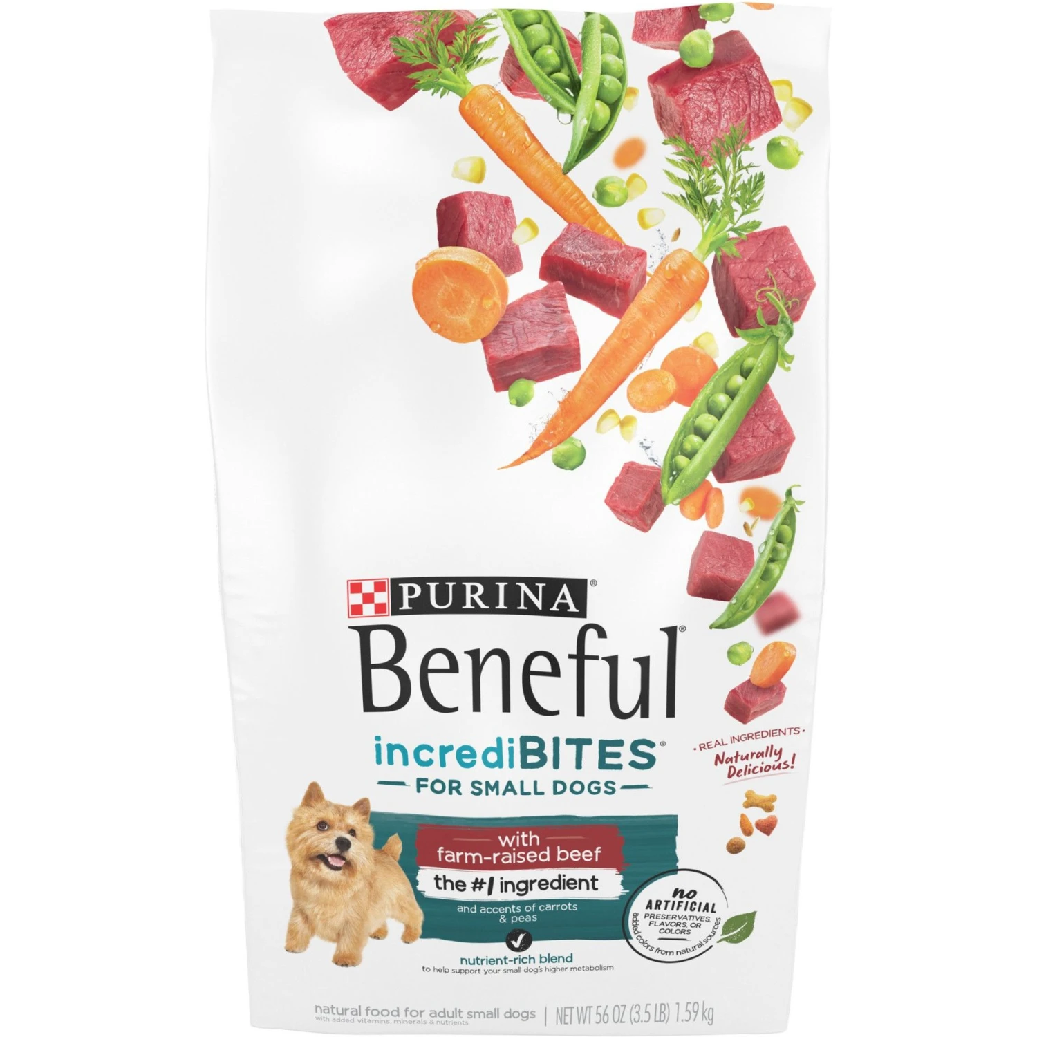 Purina Beneful IncrediBites With Farm-Raised Beef, Small Breed Dry Dog Food, 3.5-lb Bag 3 Purina Beneful IncrediBites With Farm-Raised Beef, Small Breed Dry Dog Food, 3.5-lb Bag