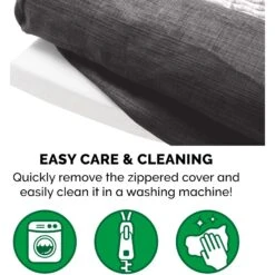 FurHaven Luxe Fur & Performance Linen Orthopedic Cat & Dog Bed With Removable Cover -Cozy Paws 919566 PT8. AC SS1800 V1690910374