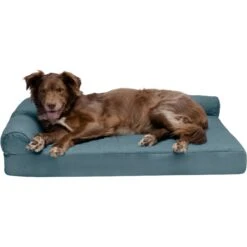 FurHaven Paw-Quilted Memory Top Deluxe Chaise Orthopedic Cat & Dog Bed With Removable Cover -Cozy Paws 919742 PT3. AC SS1800 V1690909930