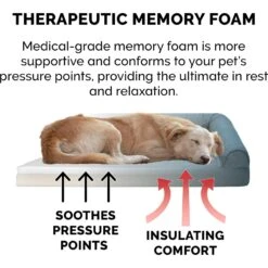 FurHaven Paw-Quilted Memory Top Deluxe Chaise Orthopedic Cat & Dog Bed With Removable Cover -Cozy Paws 919742 PT5. AC SS1800 V1690903659