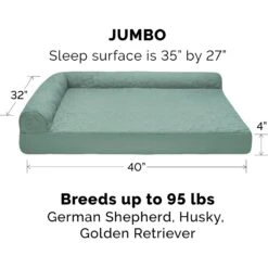 FurHaven Paw-Quilted Full Support Deluxe Chaise Orthopedic Cat & Dog Bed With Removable Cover -Cozy Paws 919878 PT2. AC SS1800 V1690922091