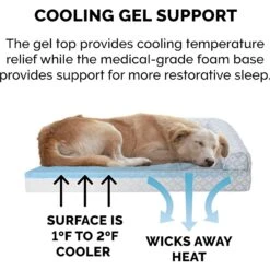 FurHaven Plush Fur & Diamond Print Nest-Top Cooling Gel Orthopedic Cat & Dog Bed With Removable Cover -Cozy Paws 919942 PT6. AC SS1800 V1690910481