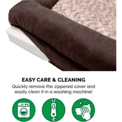 FurHaven Two-Tone Fur & Suede Orthopedic Cat & Dog Bed With Removable Cover -Cozy Paws 920006 PT8. AC SS1800 V1690921872