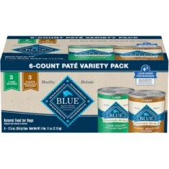 Blue Buffalo Homestyle Recipe Variety Pack Adult Lamb & Turkey Canned Dog Food, 12.5-oz, Case Of 6