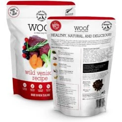 The New Zealand Natural Pet Food Co. Woof Venison Air Dried Dog Food, 3.5-oz Bag -Cozy Paws 937758 PT1. AC SS1800 V1691781103