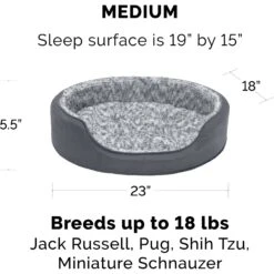 FurHaven Pet Products Two-Tone Faux Fur & Suede Oval Dog & Cat Bed -Cozy Paws 939614 PT2. AC SS1800 V1692109337