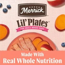 Merrick Lil' Plates Grain-Free Chicken-Free Real Salmon + Sweet Potato Recipe Small Breed Dry Dog Food -Cozy Paws 94165 PT4. AC SS1800 V1671487012